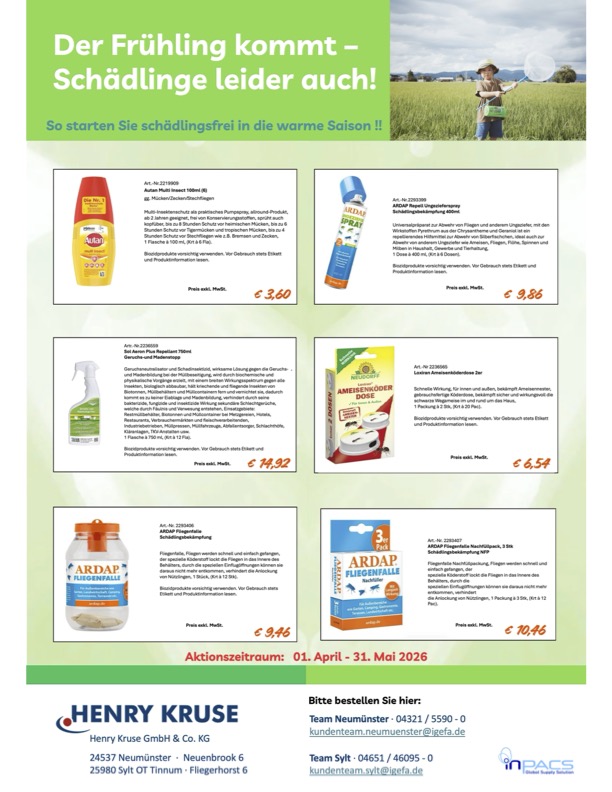 Flyer Der Frühling kommt – Schädlinge leider auch, mit Bekämpfungsmitteln