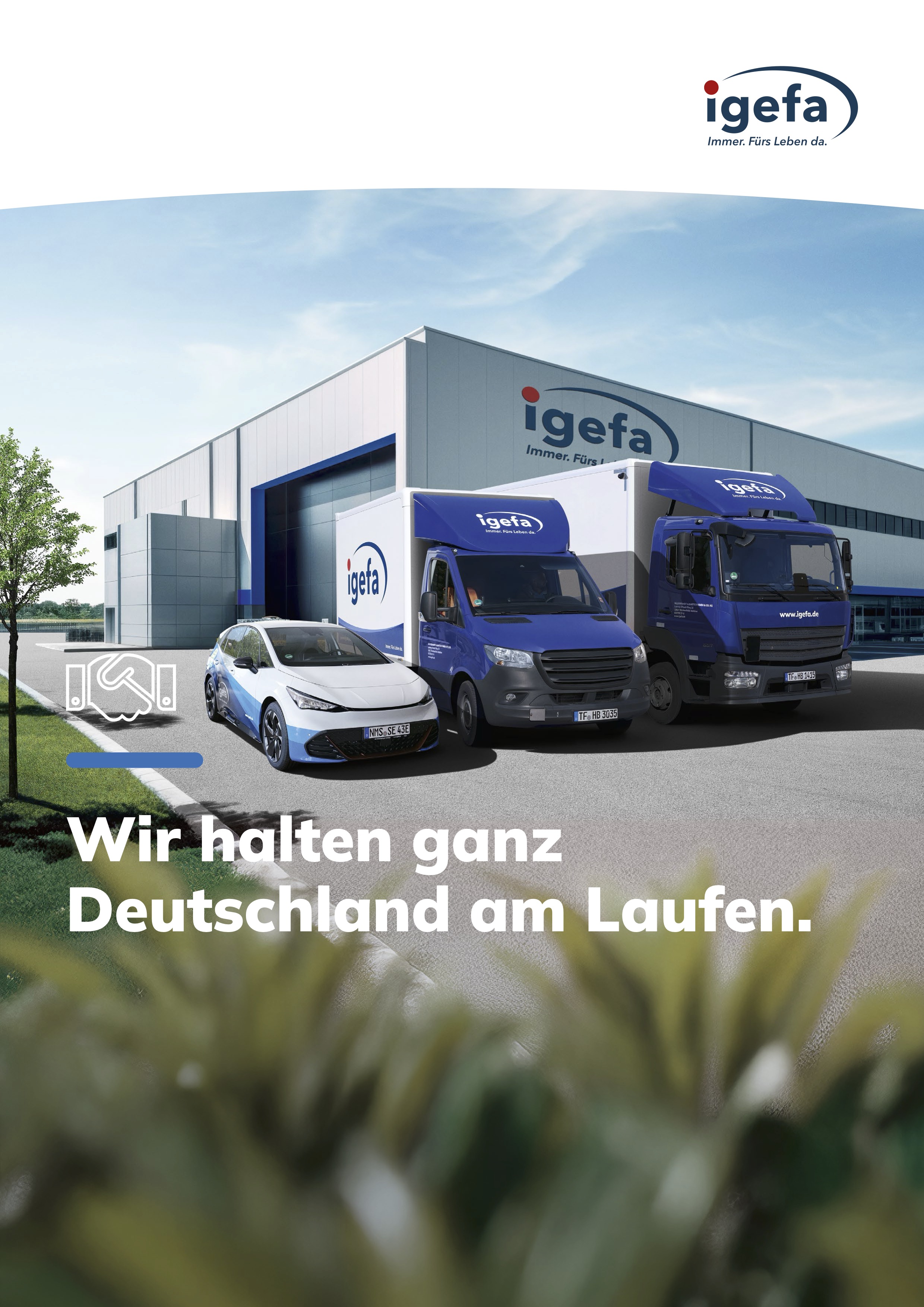 Broschürentitel Wir halten ganz Deutschland am Laufen mit igefa-Fuhrpark