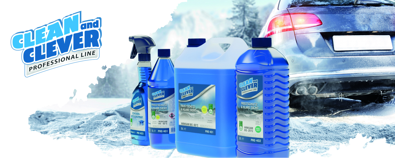 Kfz-Frostschutz-Produkte neu im CLEAN and CLEVER-Sortiment