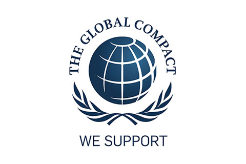 Logo The Global Compact mit Schriftzug We Support