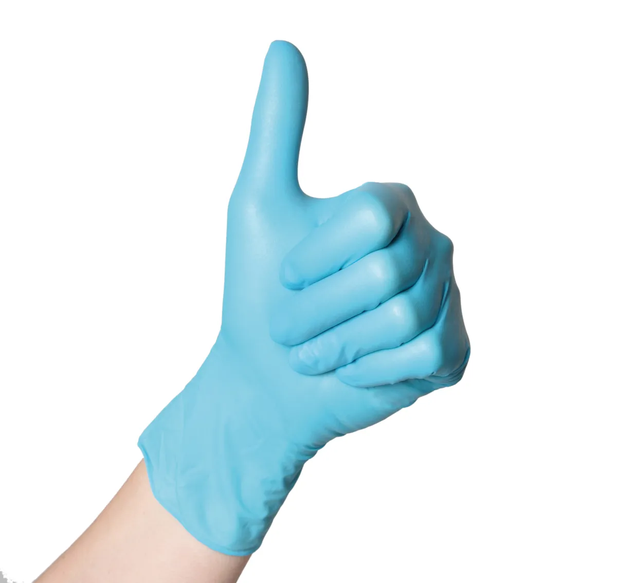Einmalhandschuh Daumen hoch