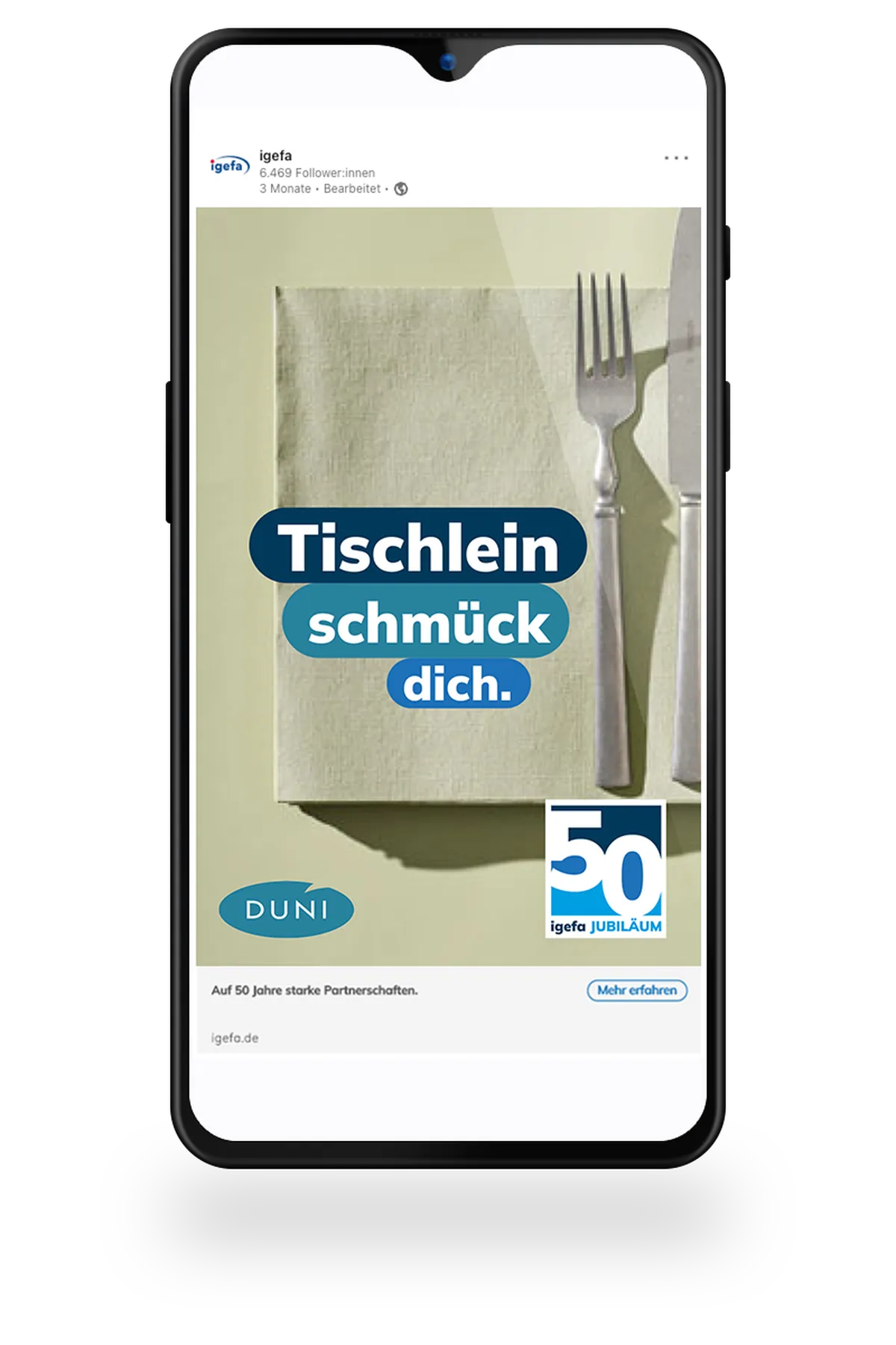 50 Jahre igefa - wir feiern zusammen mit Duni!