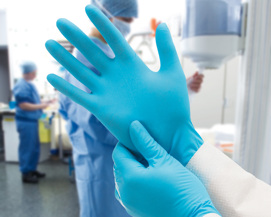 Handschuh anziehen Krankenhaus