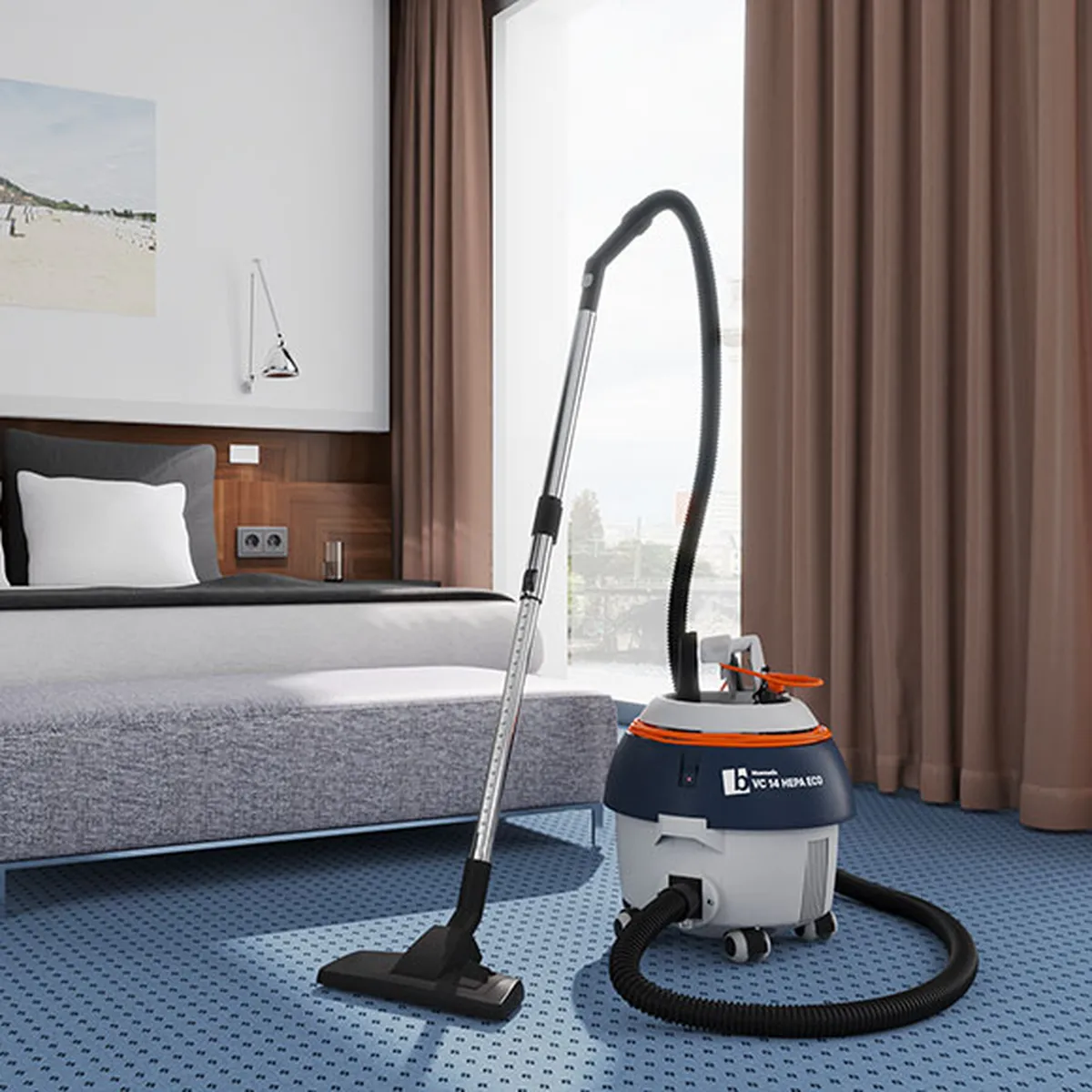 Trockensauger bluematic VC 14 HEPA ECO im Hotelzimmer