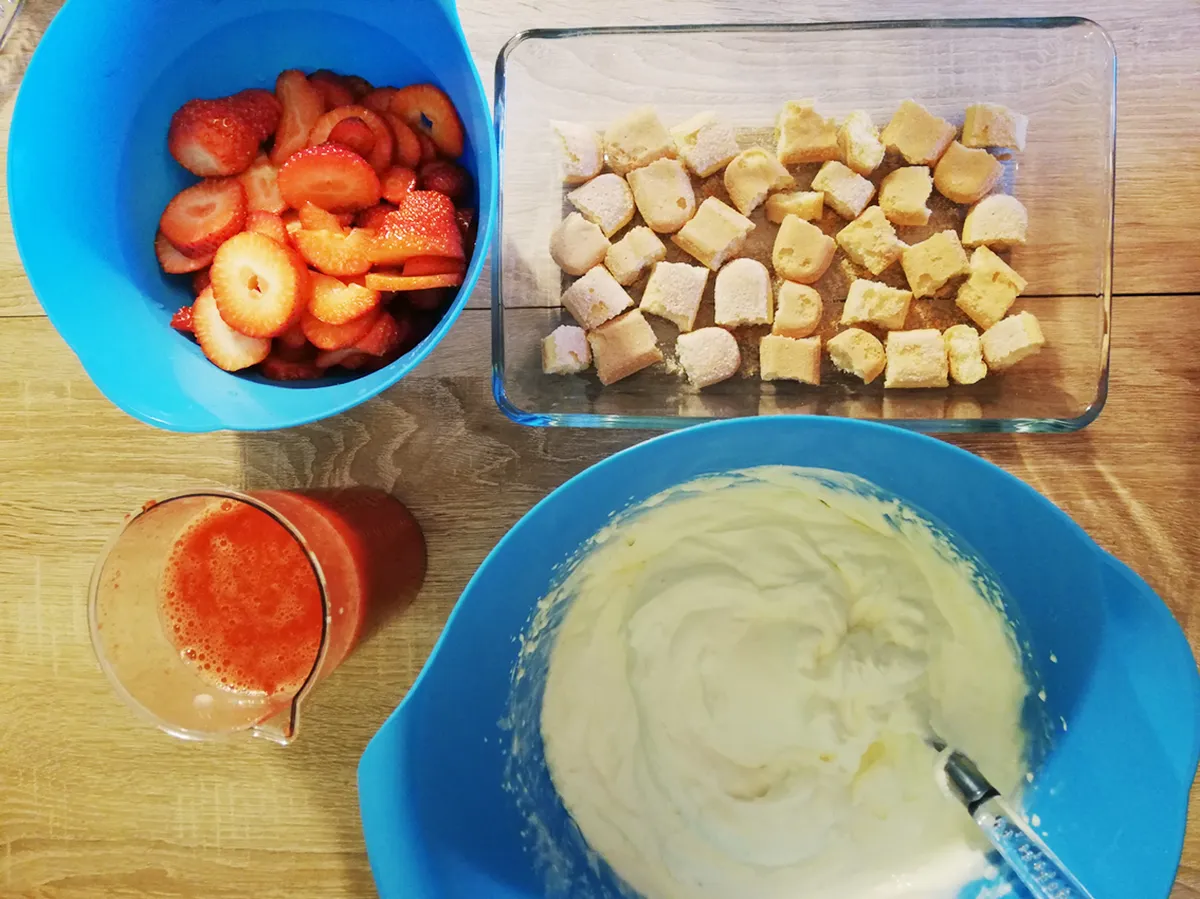 Erdbeer-Tiramisu Schritt 1