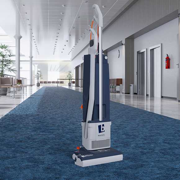 Bürstsauger bluematic VC 36 BECO auf blauem Teppichboden