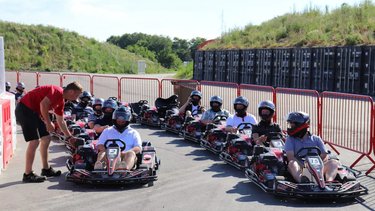 our apprentices prepare for a go-kart race