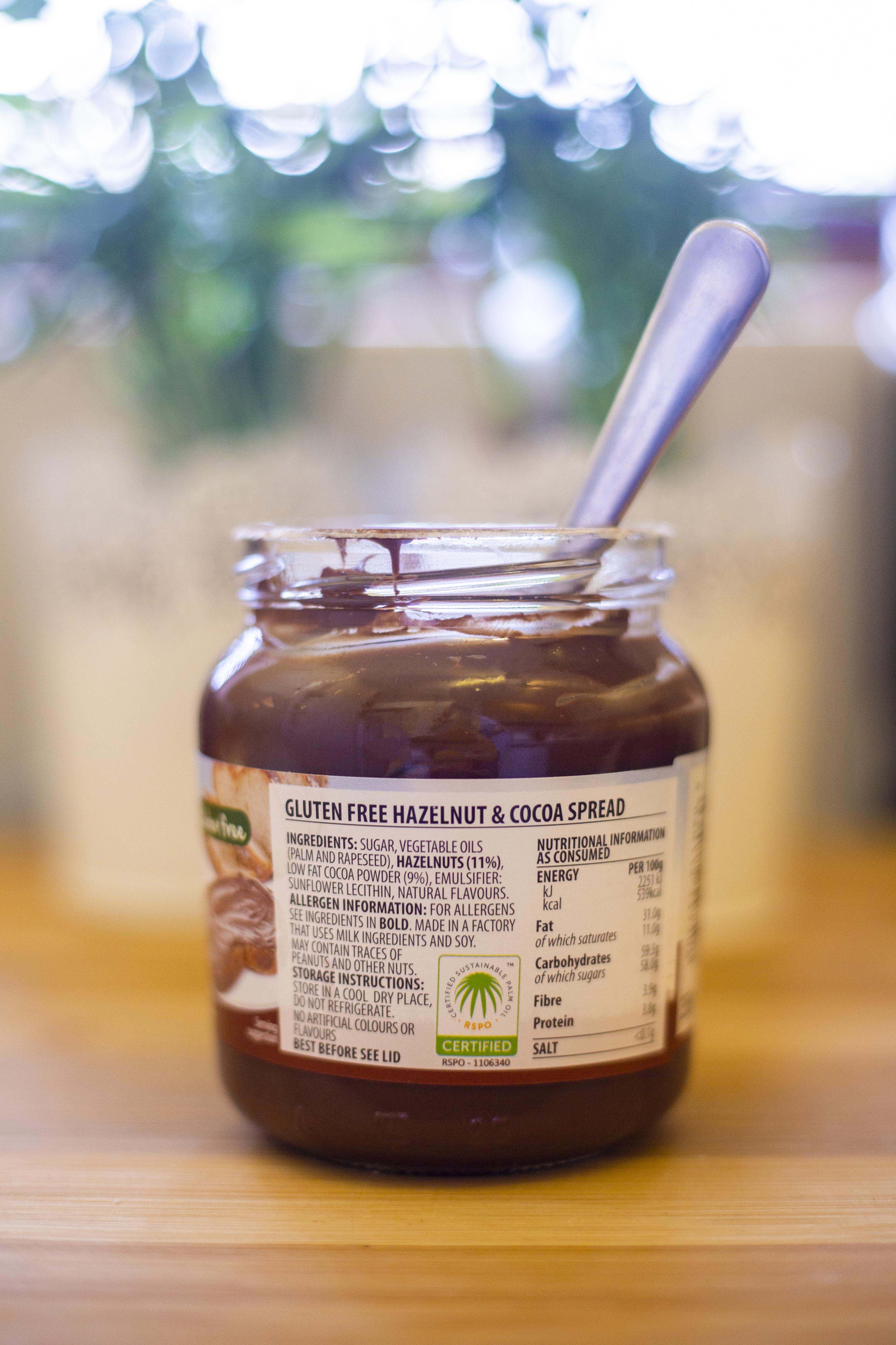 pot chocolade past met etiket RSPO en glutenvrij
