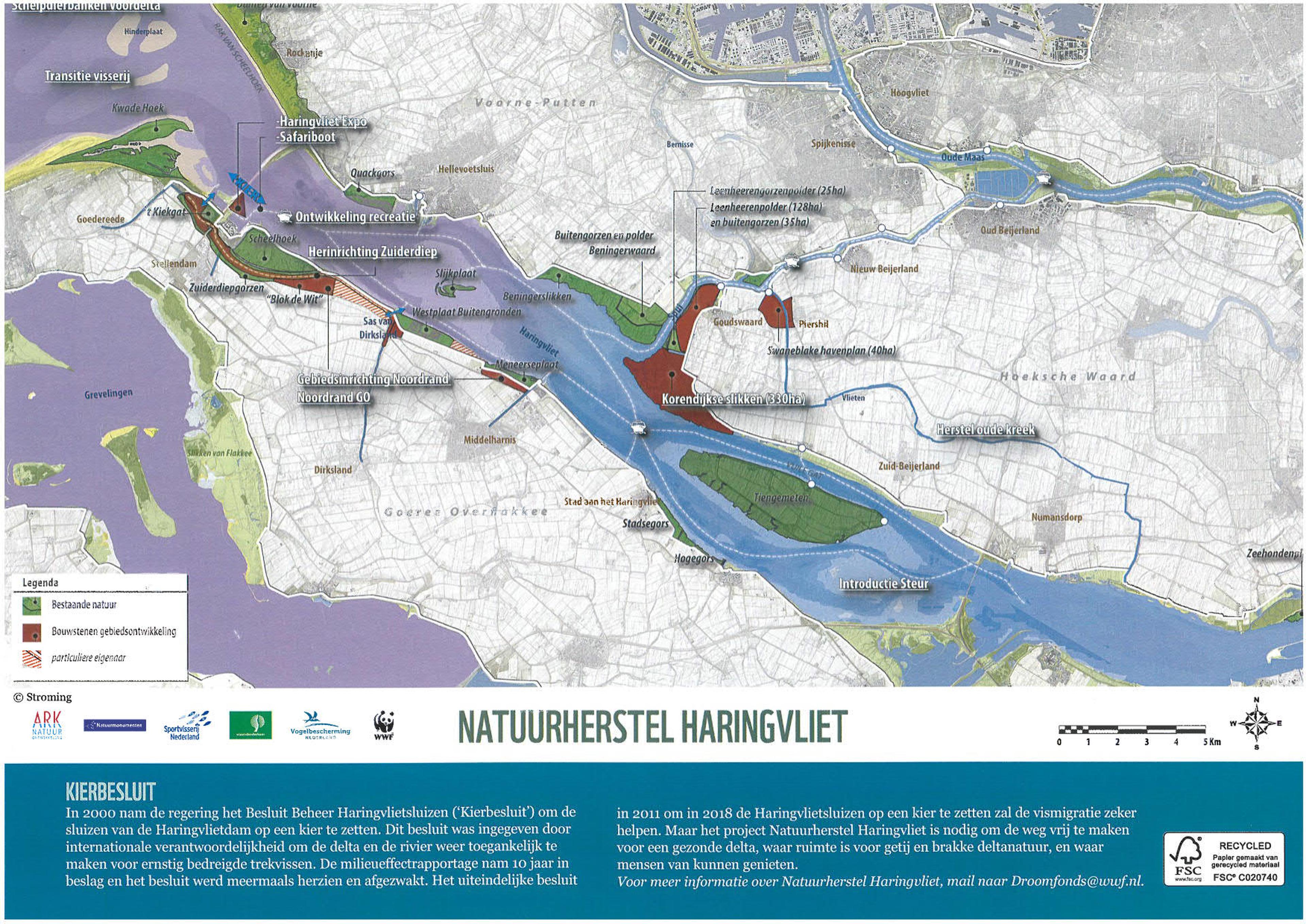 Kaart natuurherstel Haringvliet