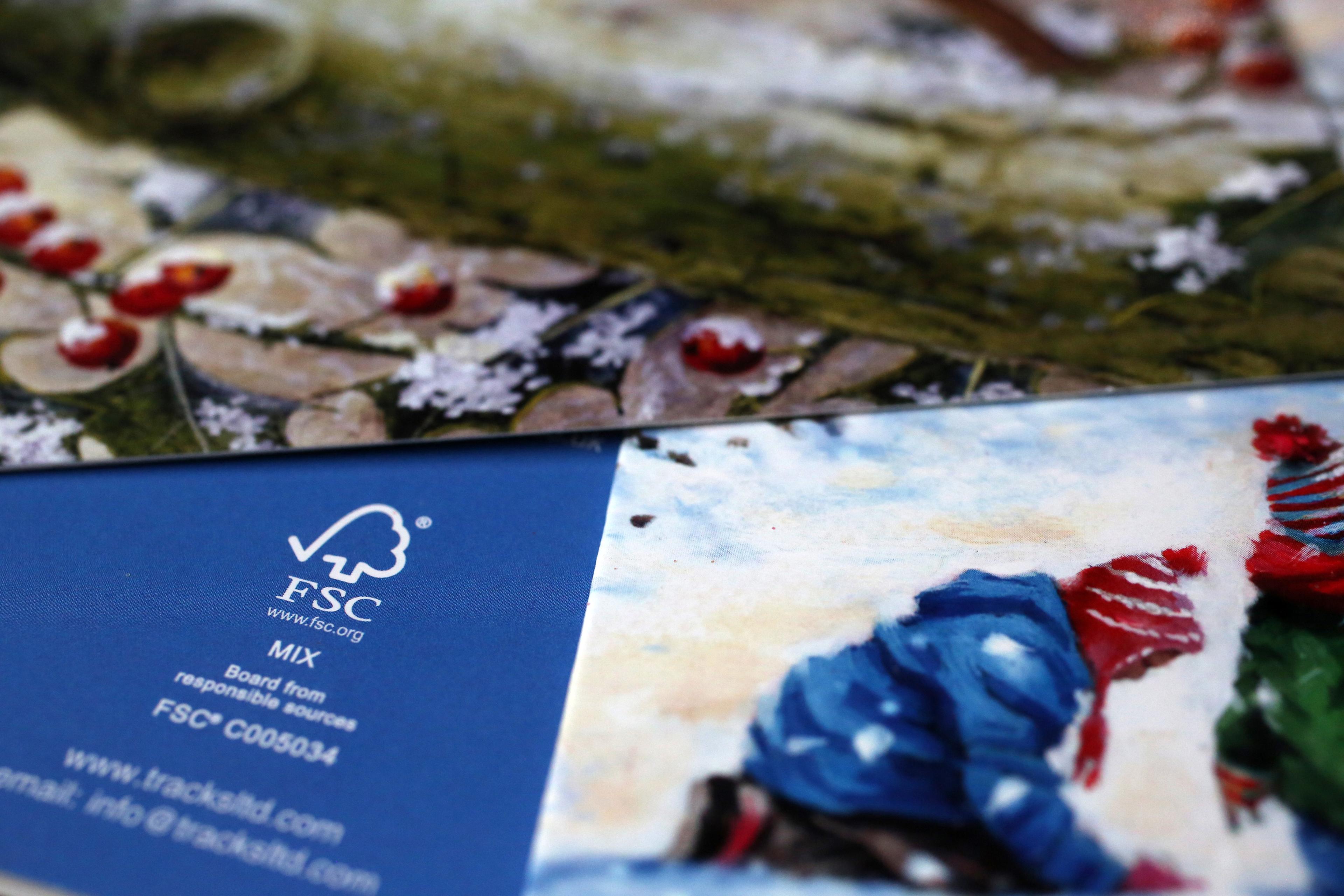 wit fsc logo met blauwe achtergrond