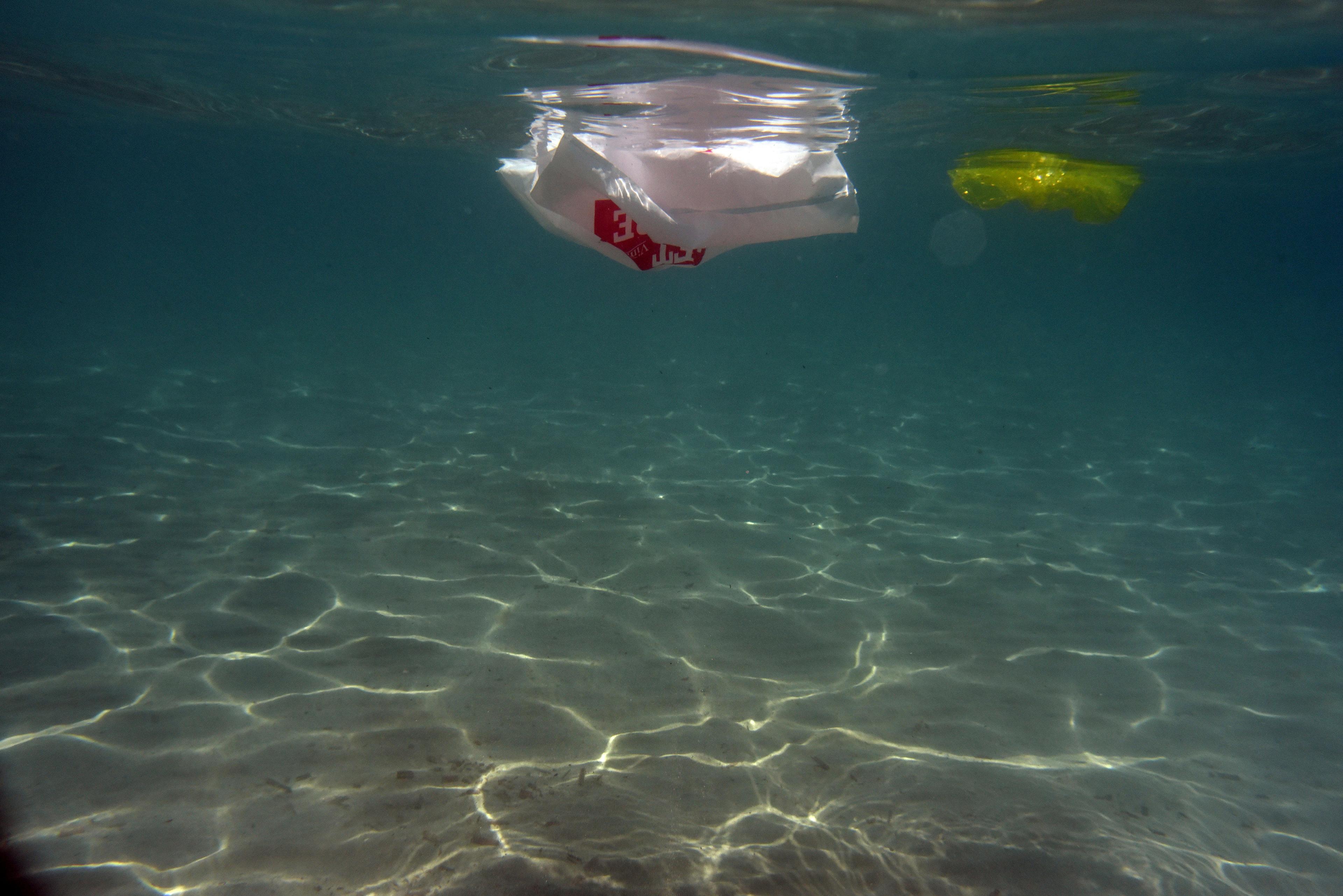 Plastic drijft in de zee