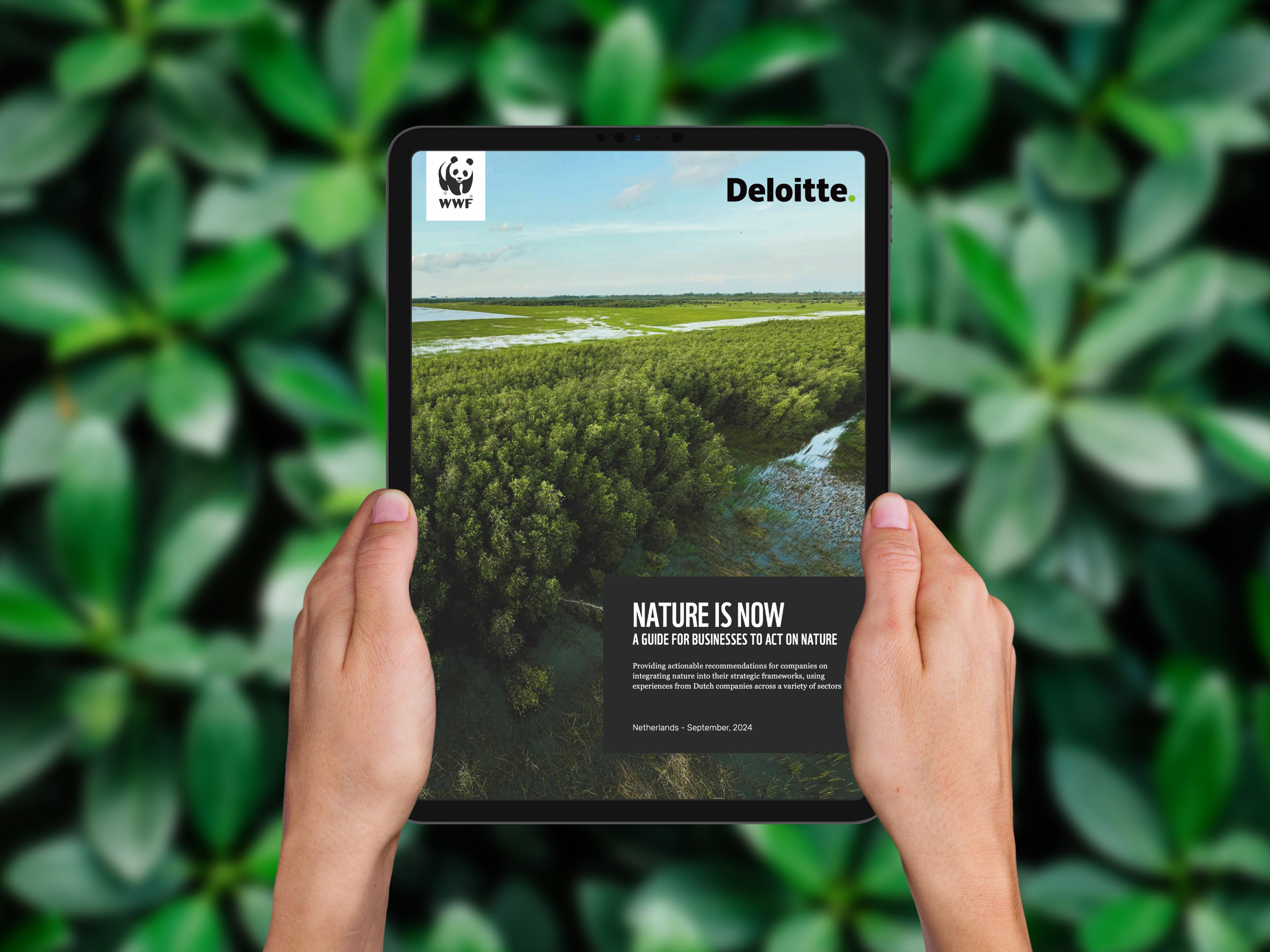 De cover van het rapport Nature is Now van WWF en Deloitte
