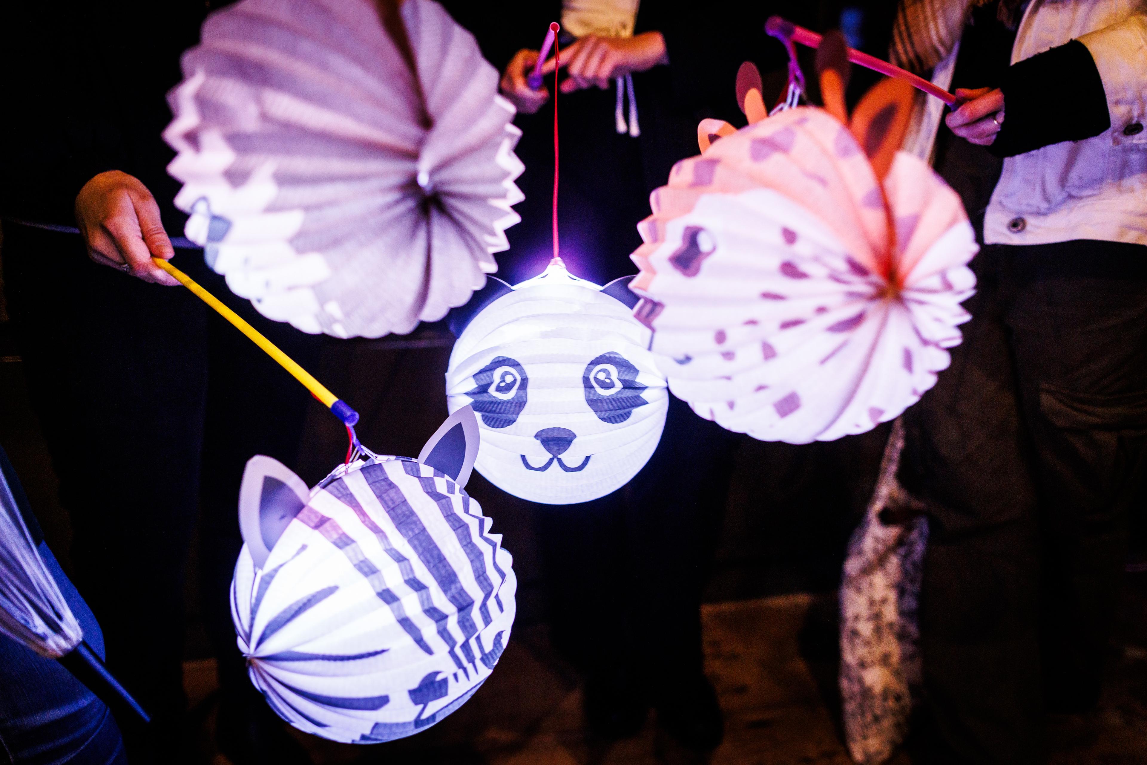 Panda lampionnen bij Earth Hour 2024