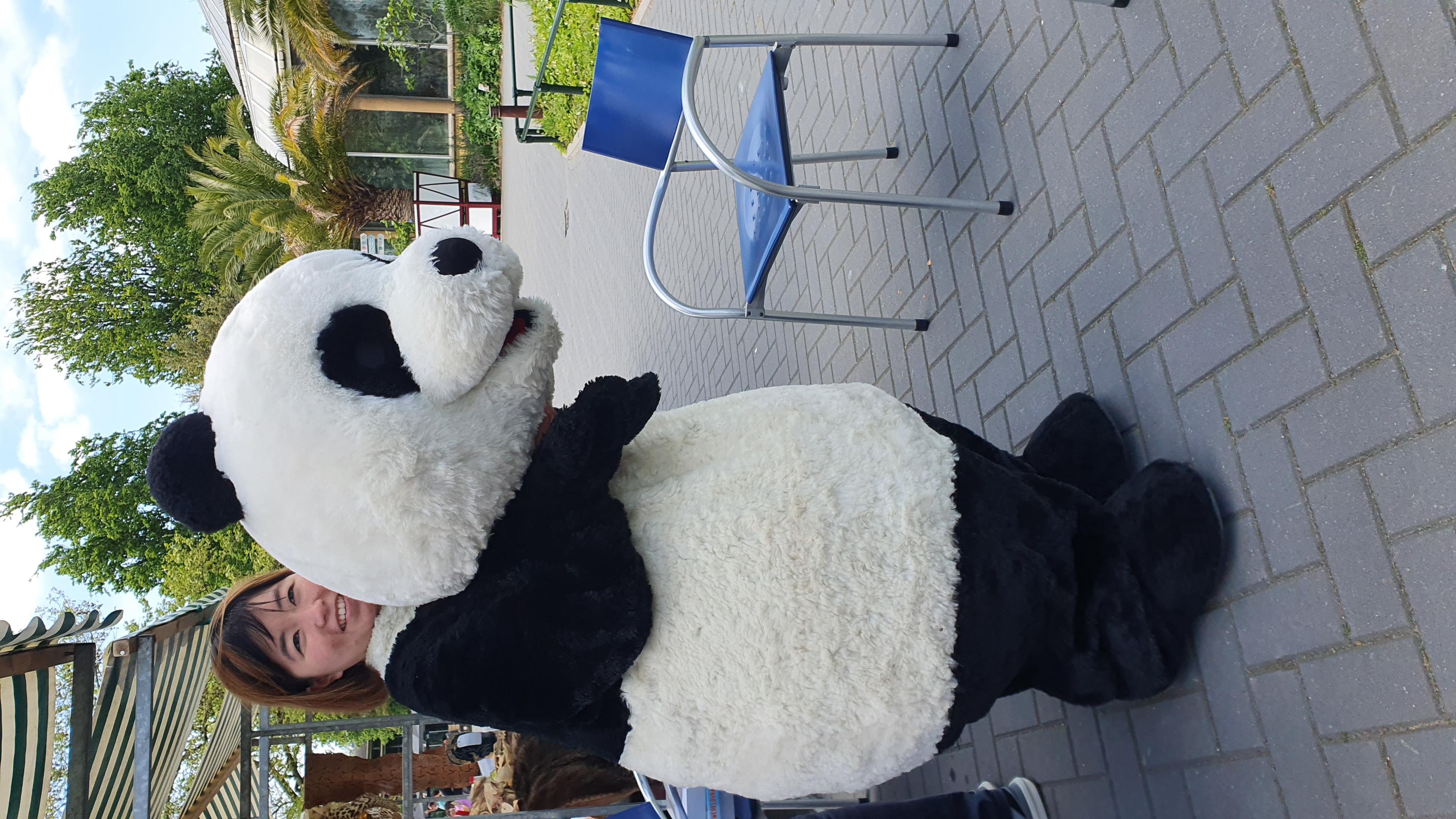 WWF-NL volunteer in panda outfit