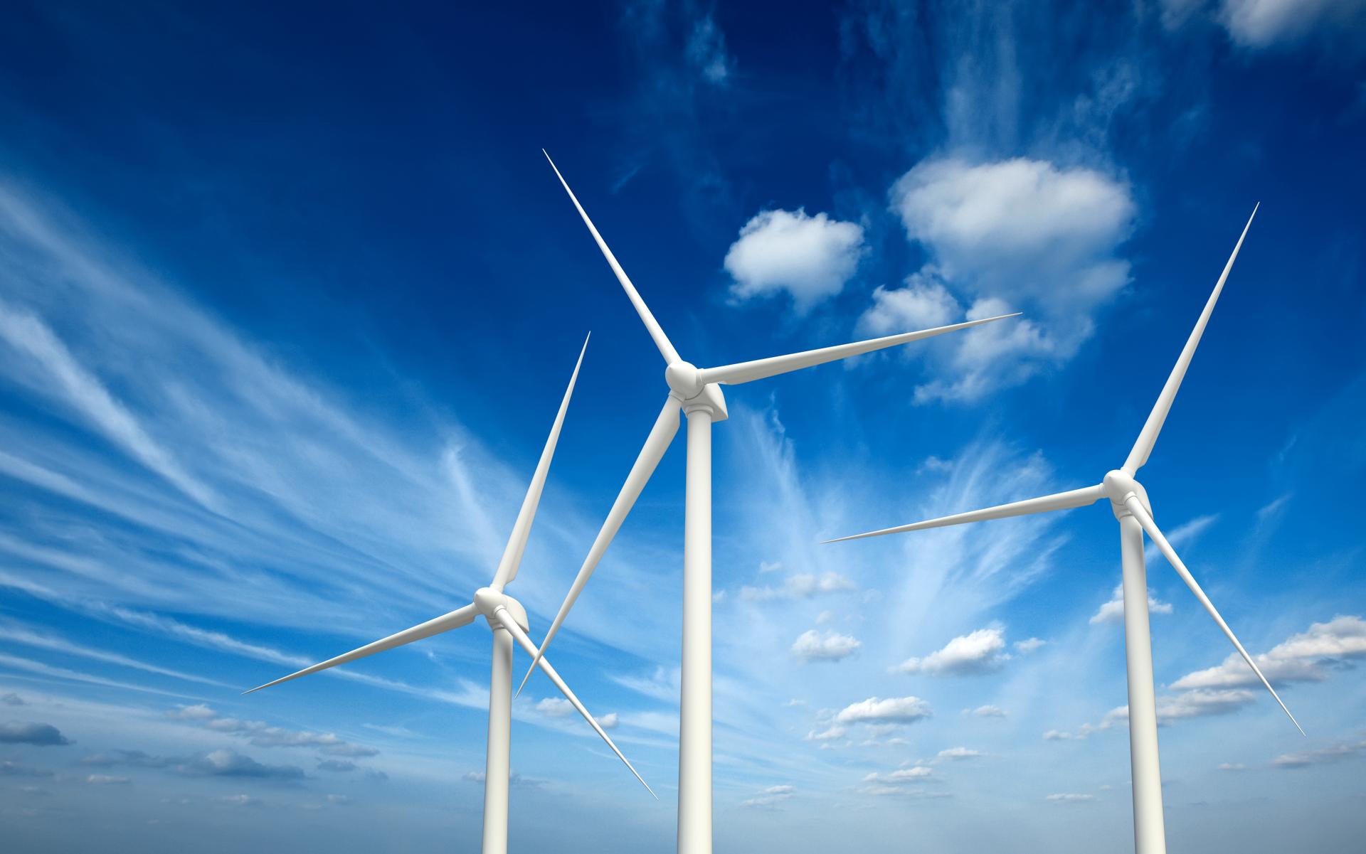 Drie windmolens