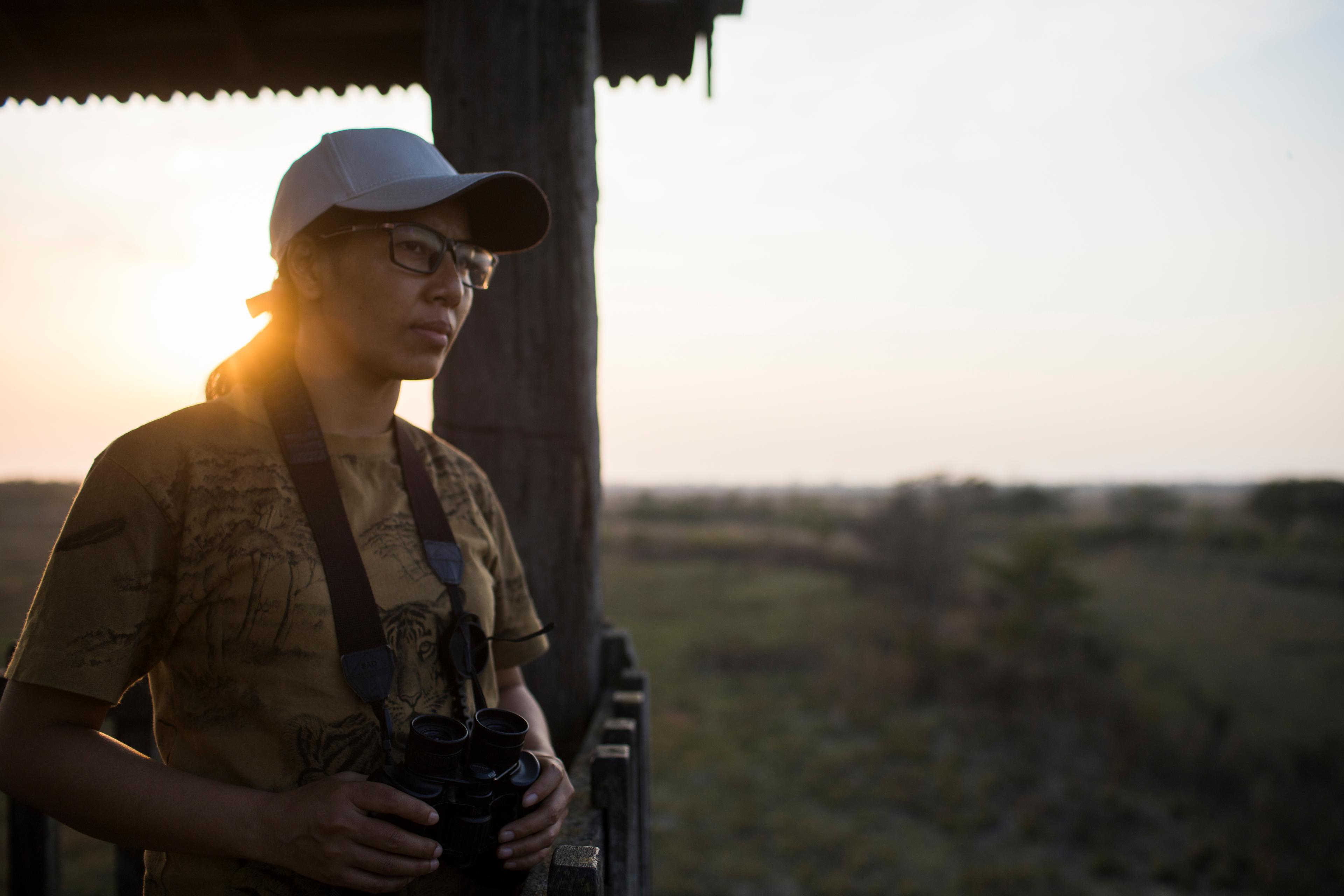 Sabita Malla bij Bardia National Park (Nepal)