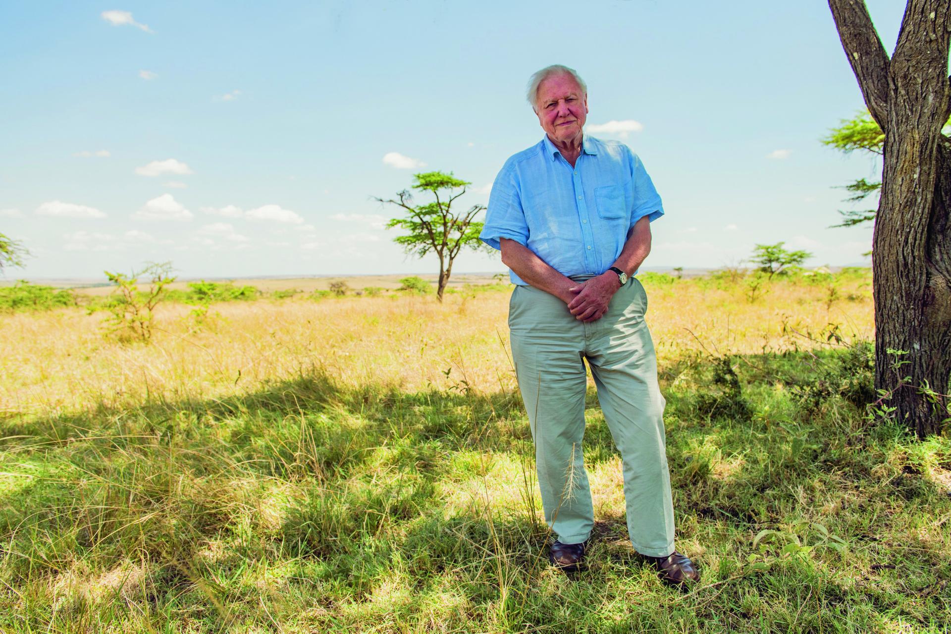 Sir David Attenboroughthe in Maasai Mara, Kenya