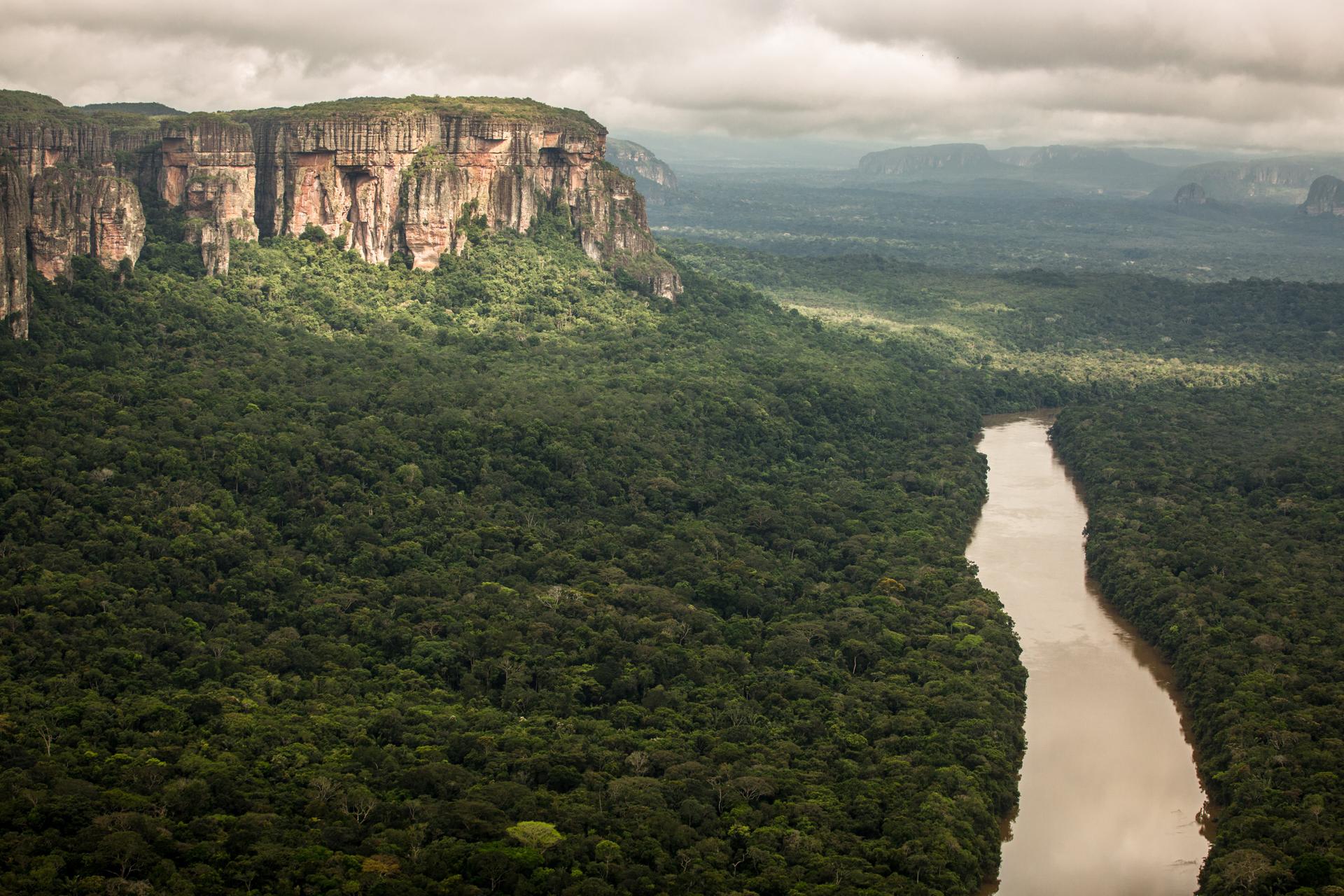 Luchtfoto Ajaju rivier in Colombia