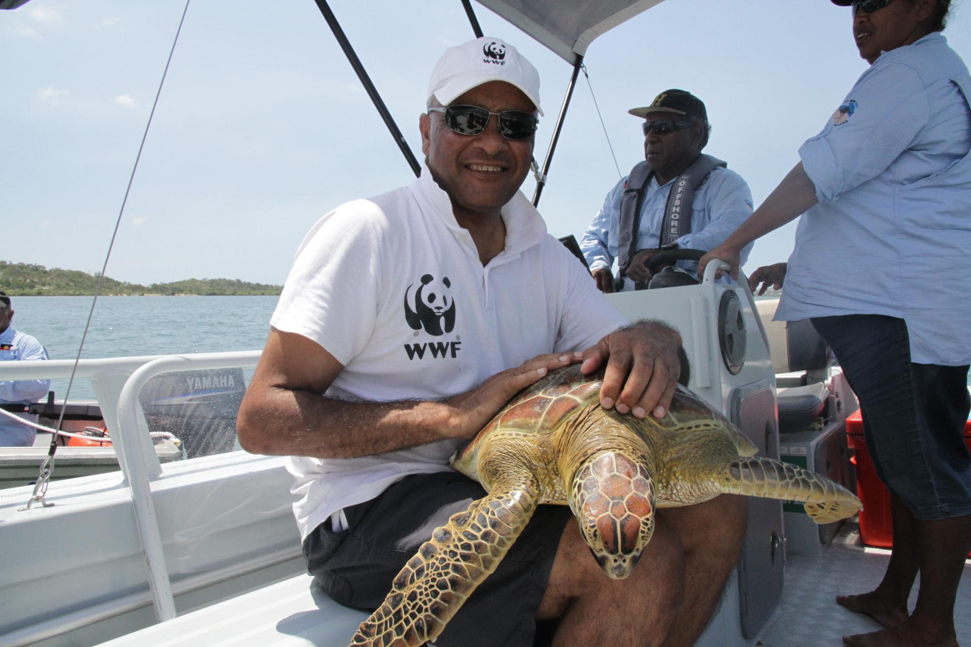 Schildpadden taggen door WWF-Australia-team