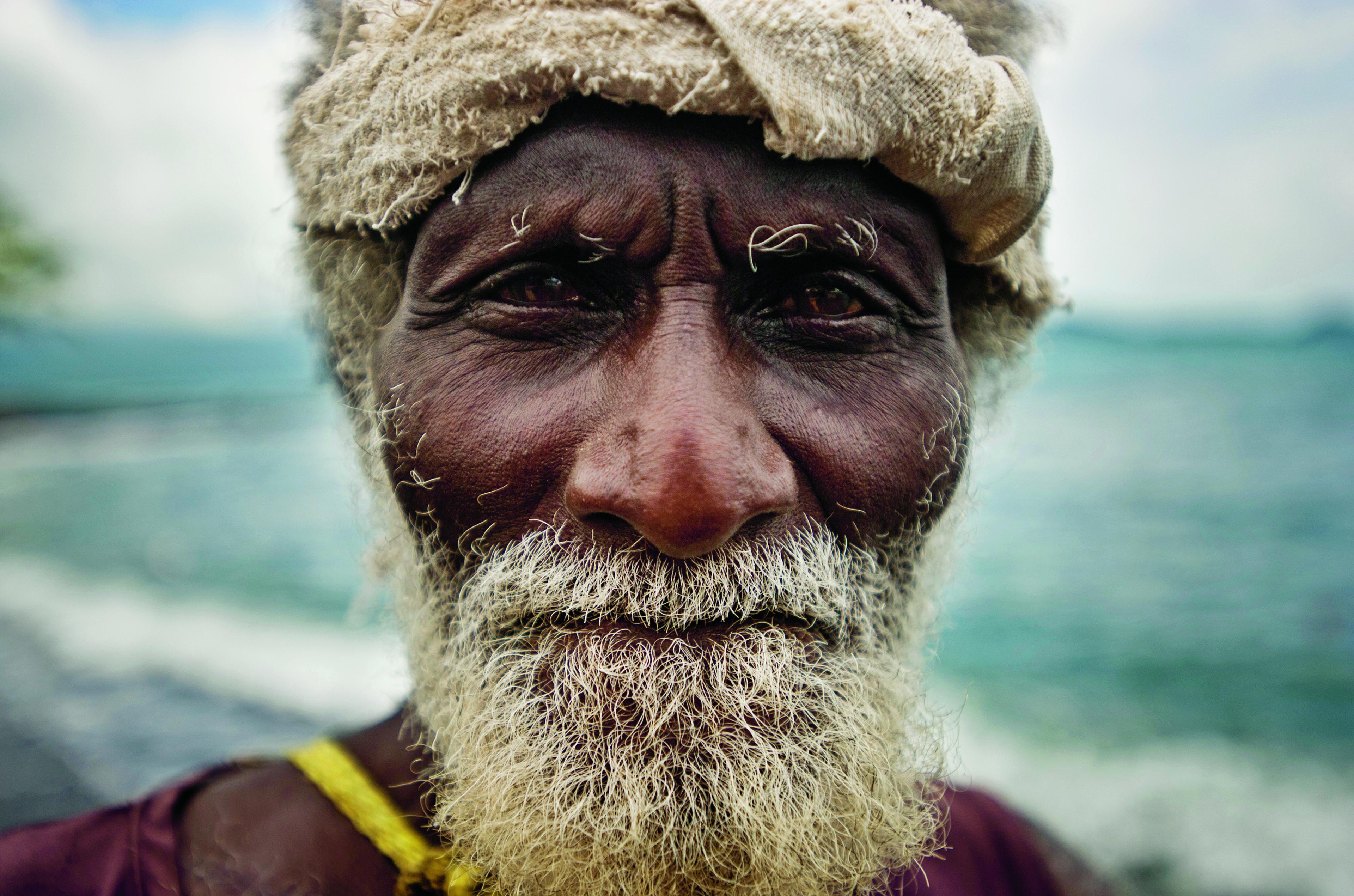 Close-up van een local op de Solomon Islands