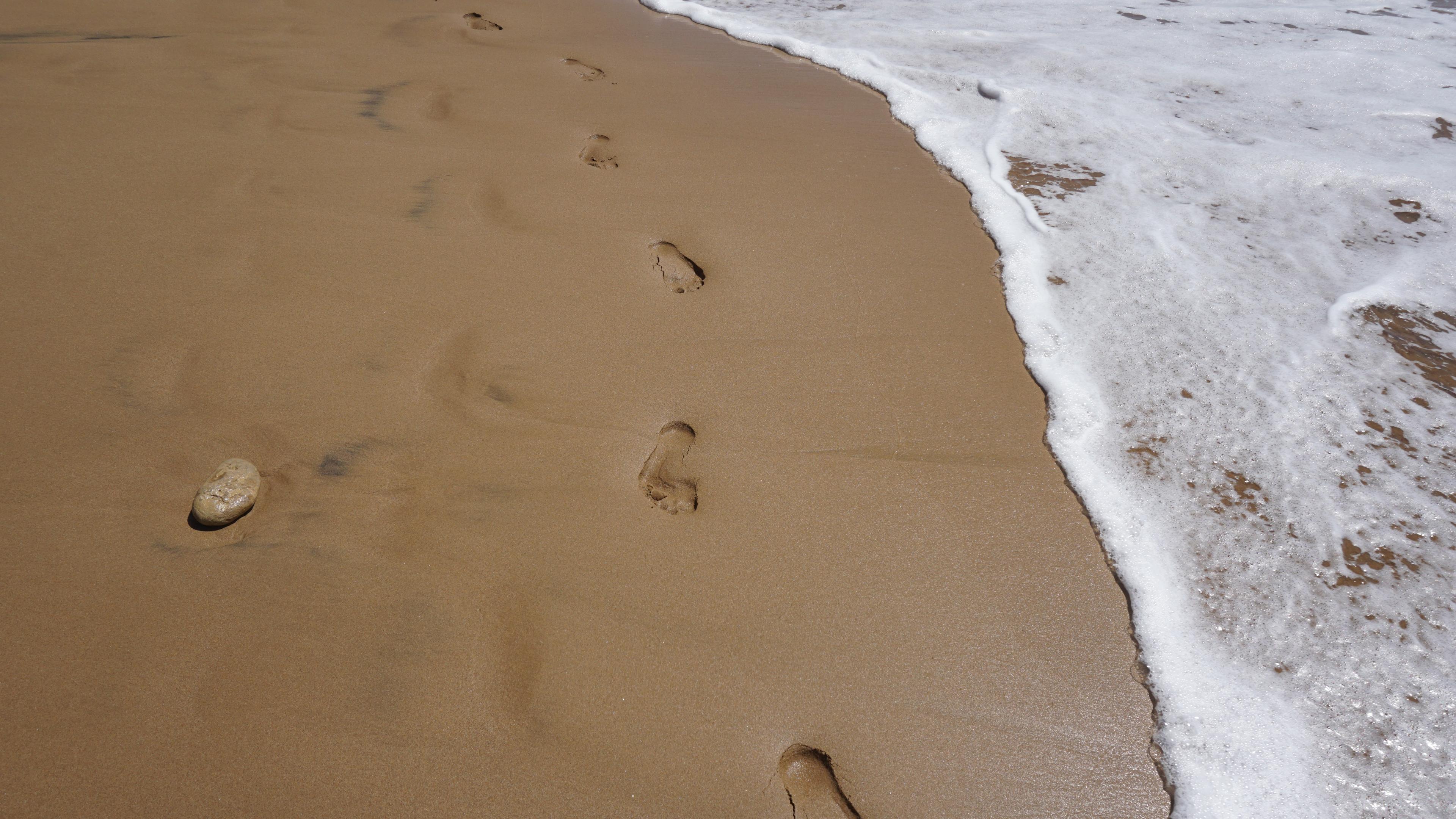 Voetafdruk in het zand