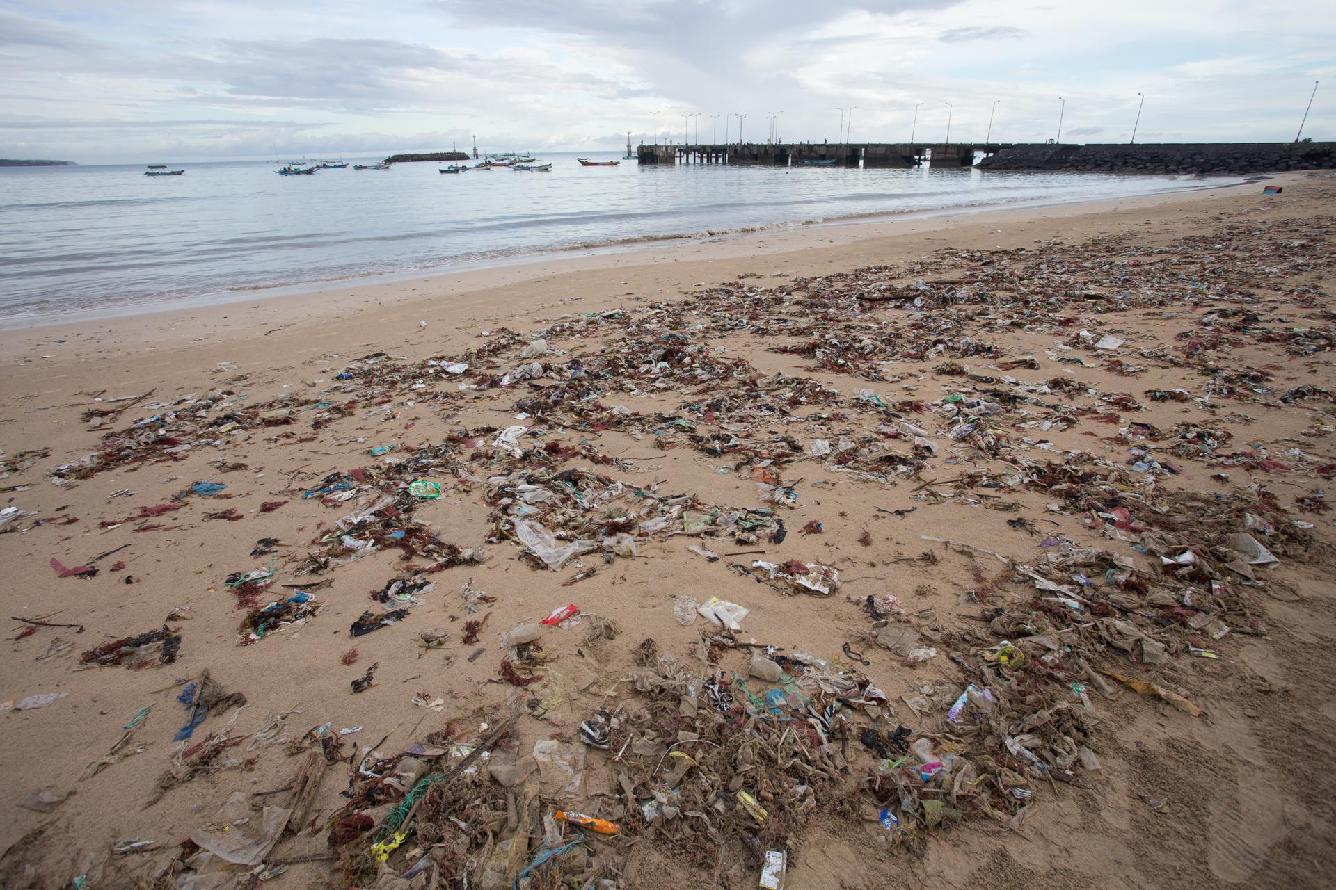 Vervuild strand Bali