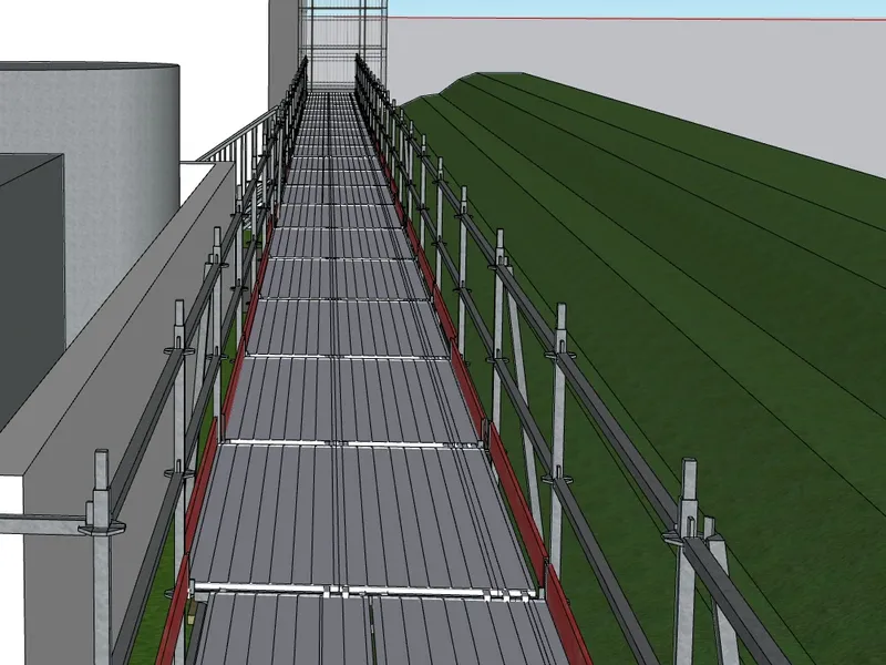 3D-Planung der Fussgängerpassarelle mit Seitenschutz