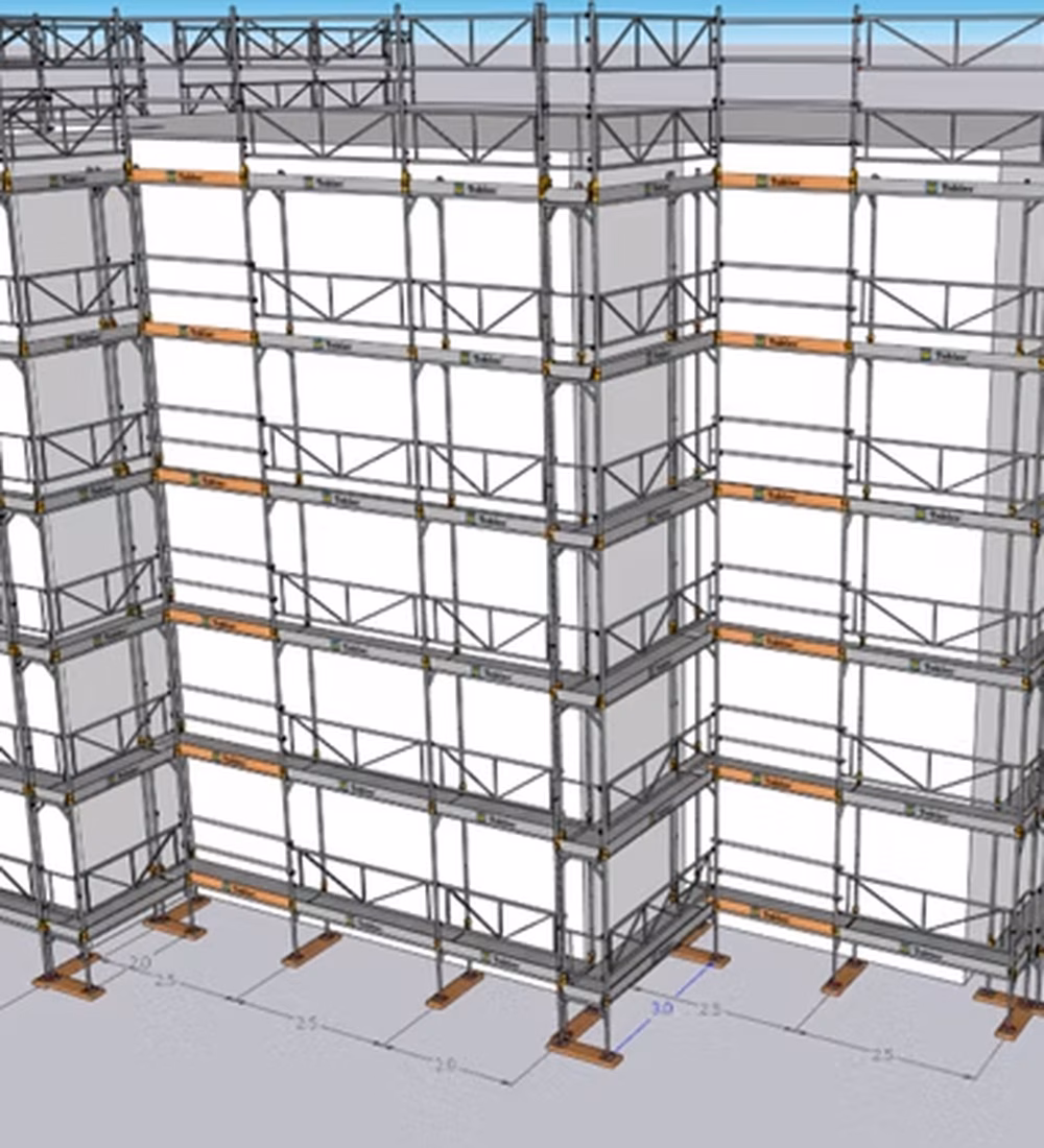 3D-Rendering eines komplett eingerüsteten Objekts