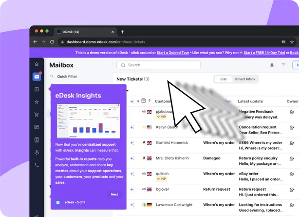 Self serve product tour