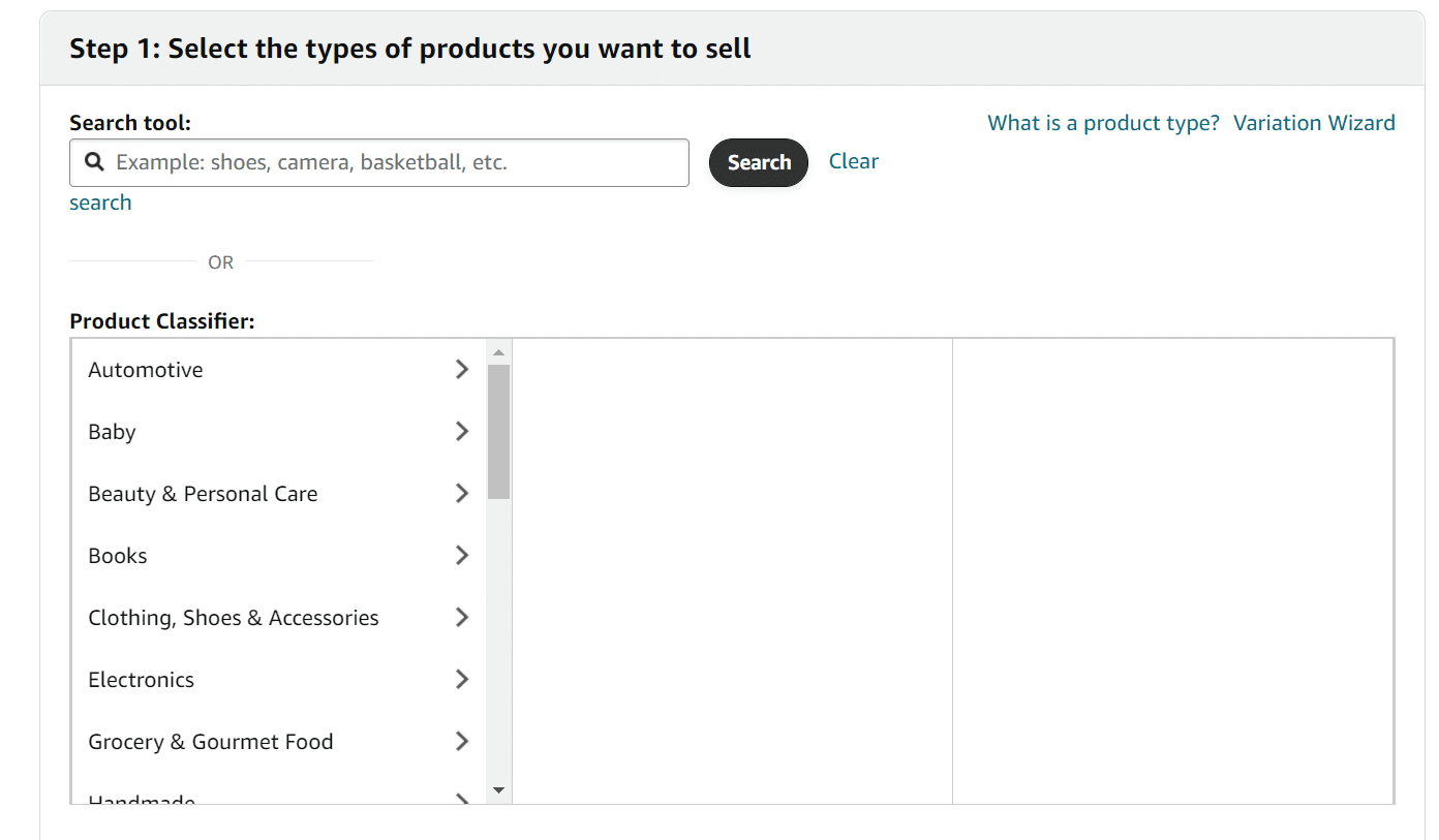 Catégories de produits Amazon