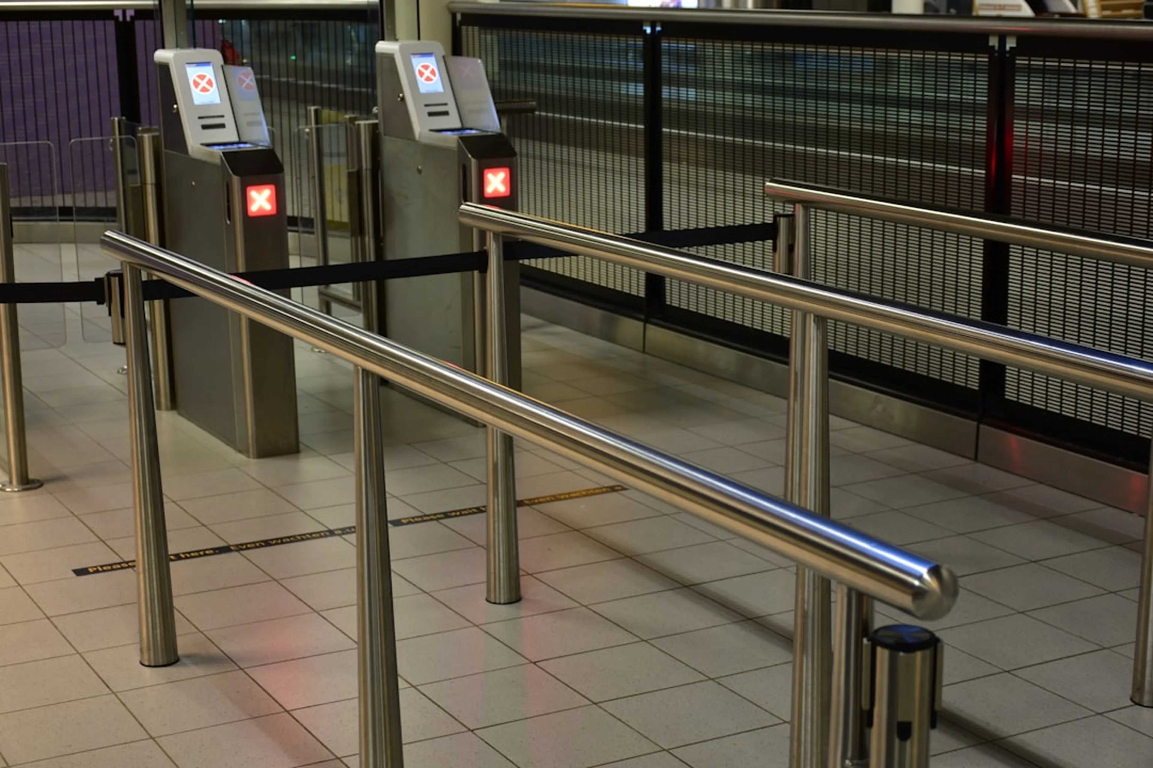 Automated border control gates at an airport
