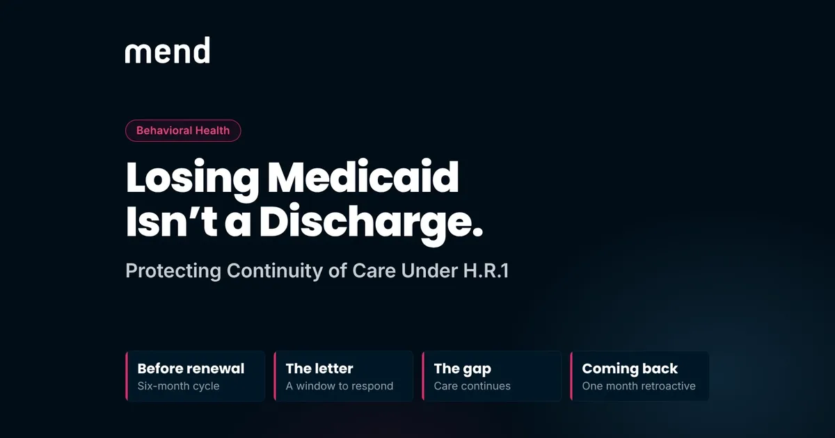Losing Medicaid Isn't a Discharge: Protecting Continuity of Care Under H.R.1