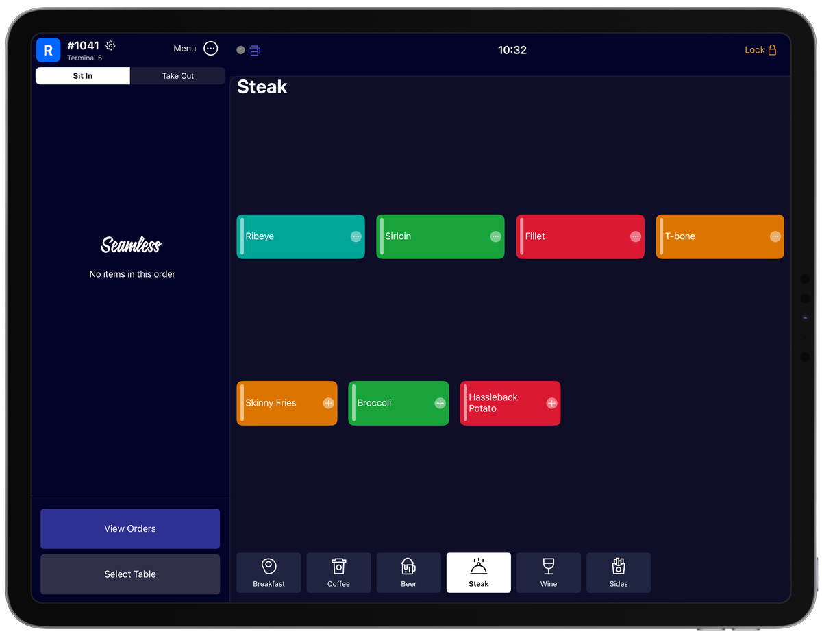 Takeaway till system menu buttons