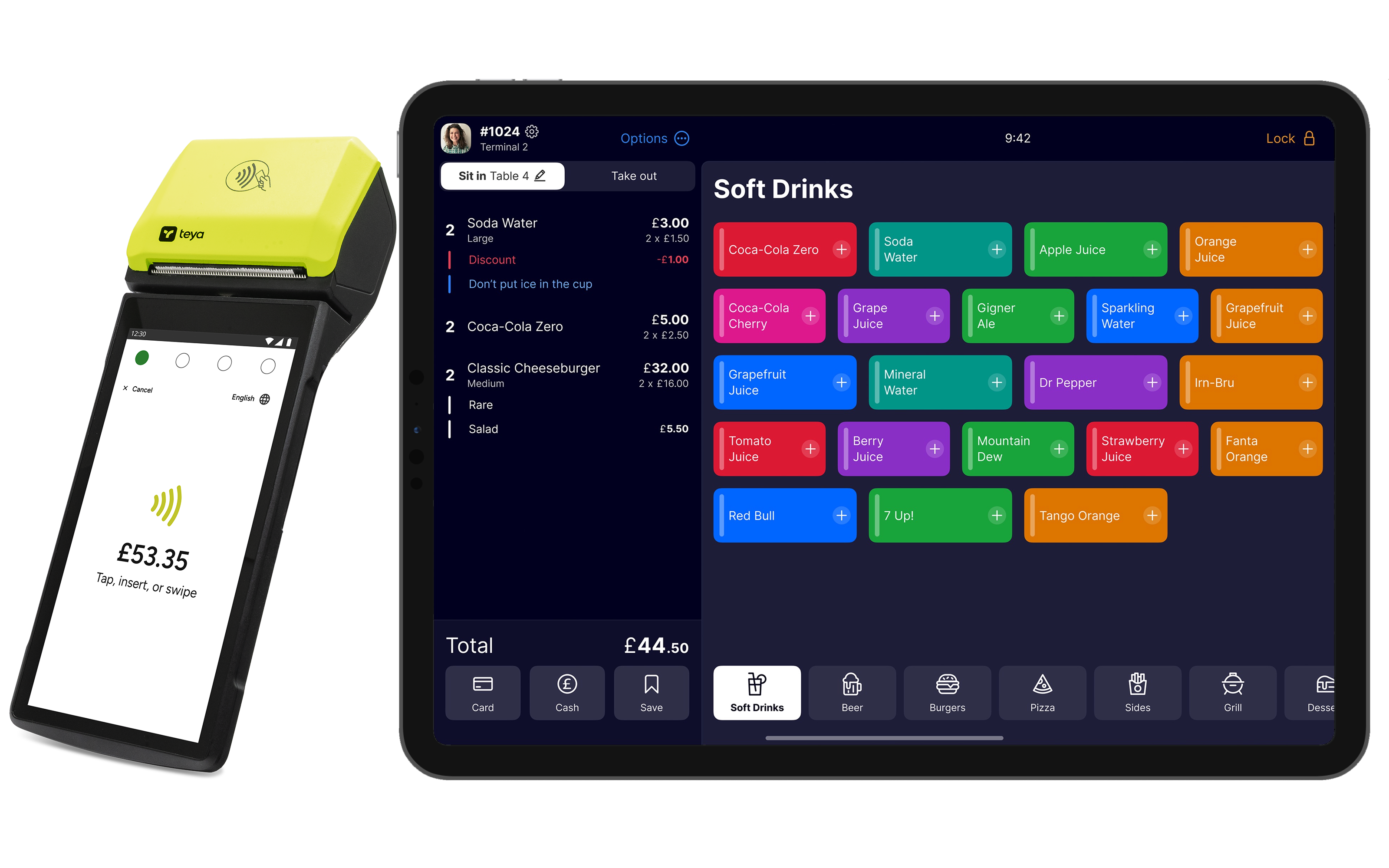 iPad POS system with AI interface for pubs and bars
