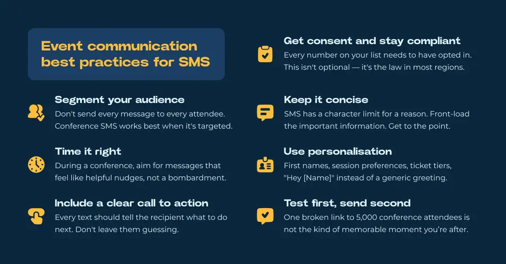 Event comms best practices