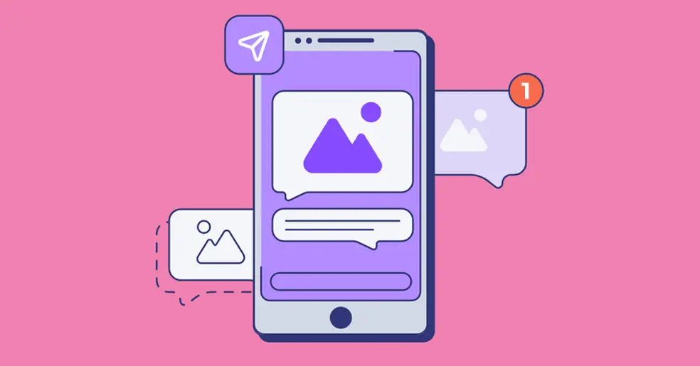 Phone with text messages showing