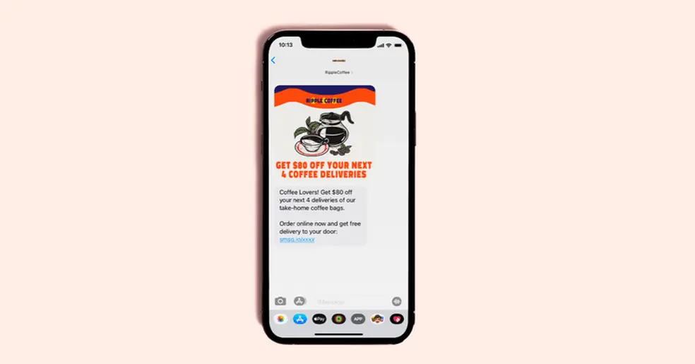 Phone with text message 3