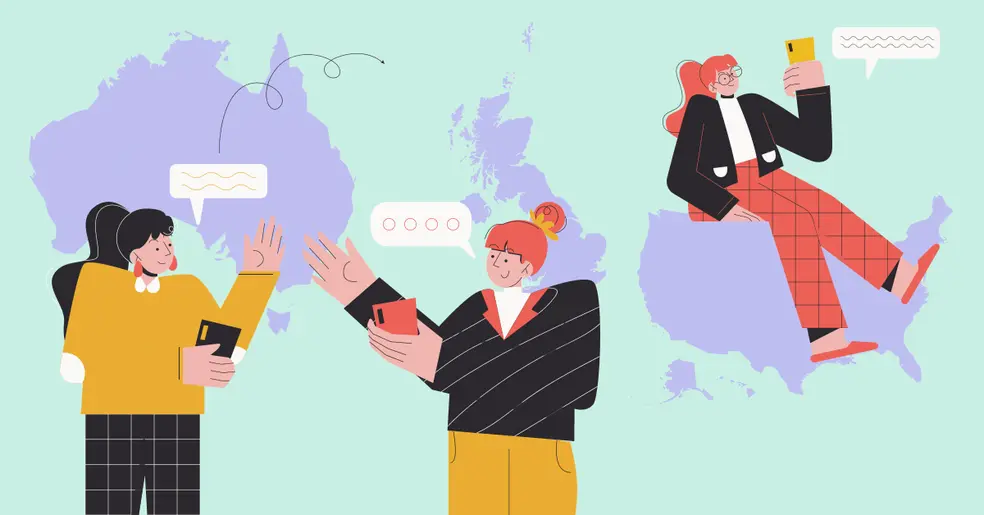 People in Australia, the UK and the US sending international text messages