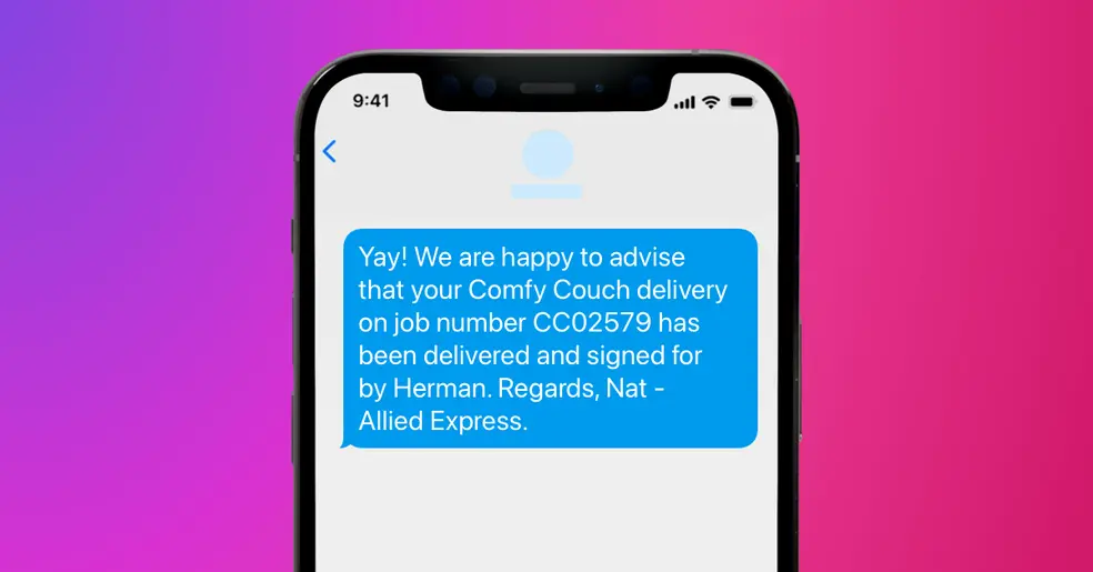 SMS use case for delivery updates and alerts