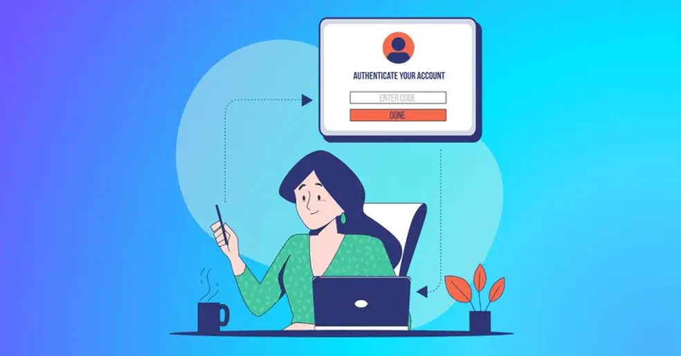 Woman authenticating account