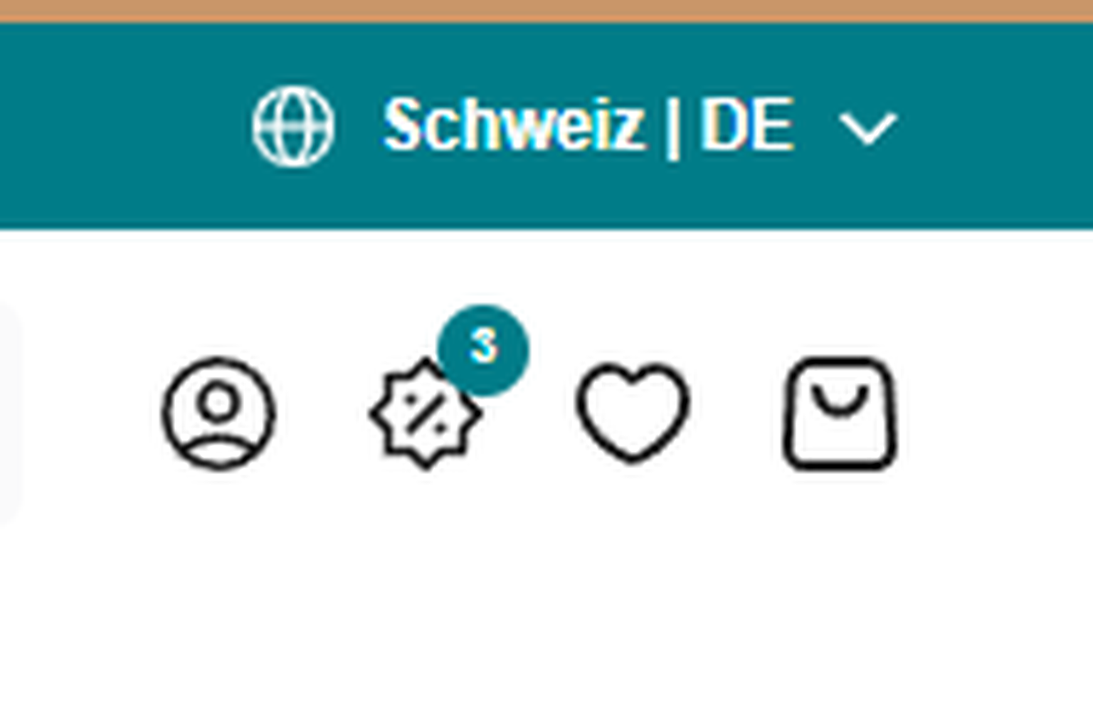 Screenshot der Shop-Navigation