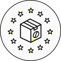 icon with a parcel with beans on it