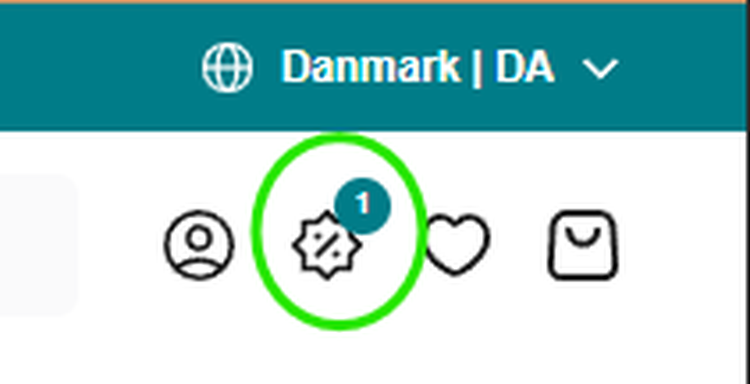 Skærmbillede af shopnavigation