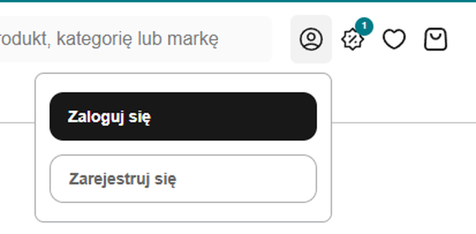 Zrzut ekranu ikony konta