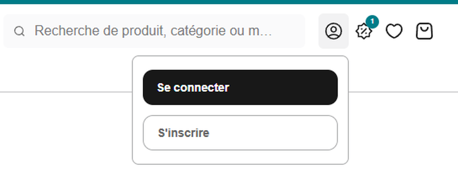 Capture d’écran de l’icône de compte