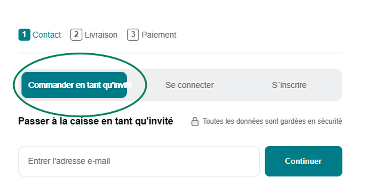 Commande en tant qu’invité