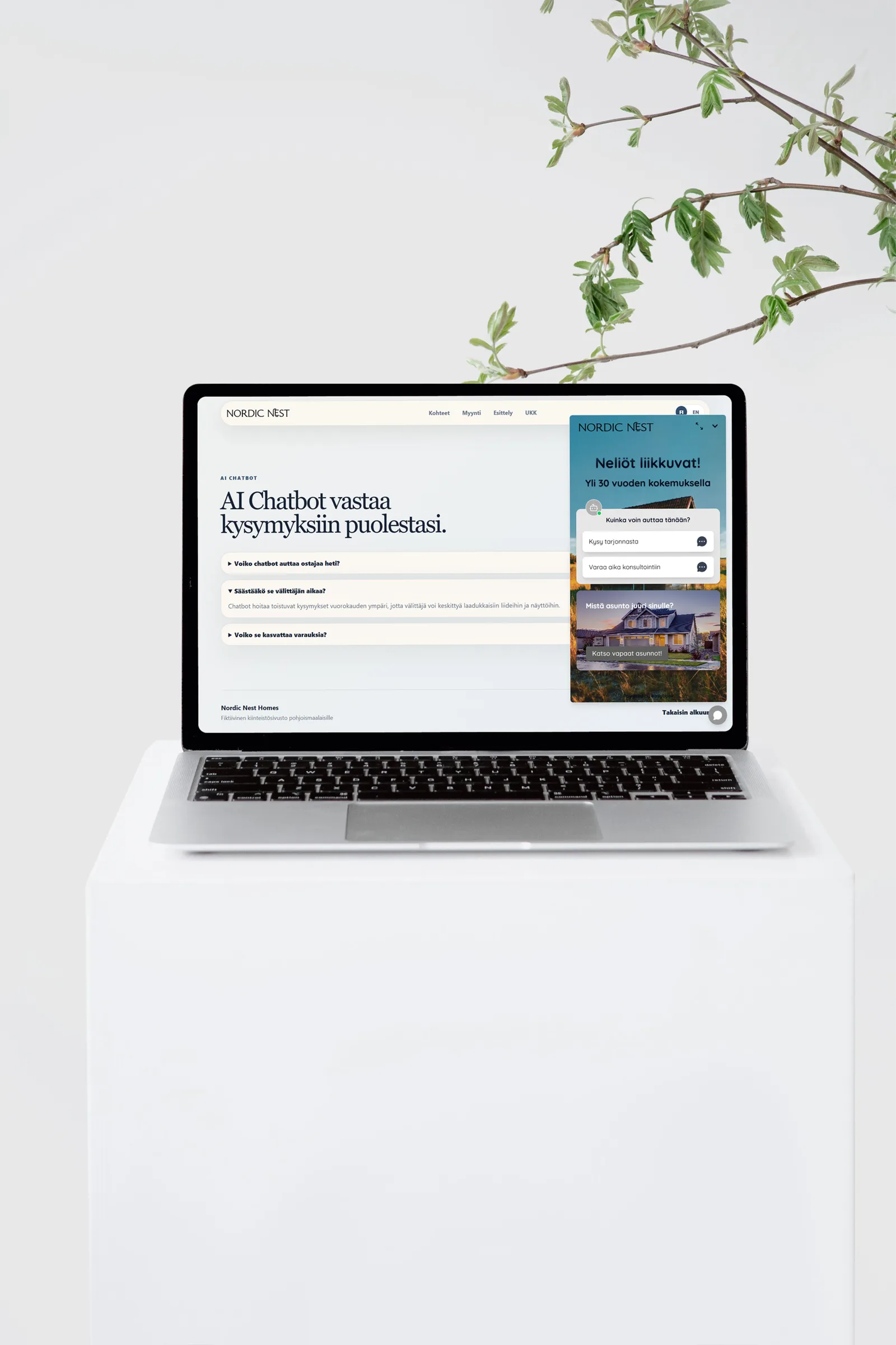 Easybookin AI-chatbot palvelee asiakkaita kiinteistösivustolla