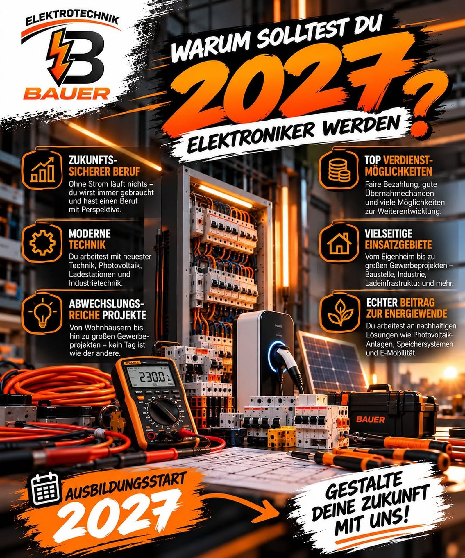 Warum solltest du 2027 Elektroniker werden? – Ausbildung bei Elektrotechnik Bauer
