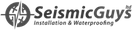 Seismic Guys Ltd logo with compass icon, Installation & Waterproofing company branding in black and gray text