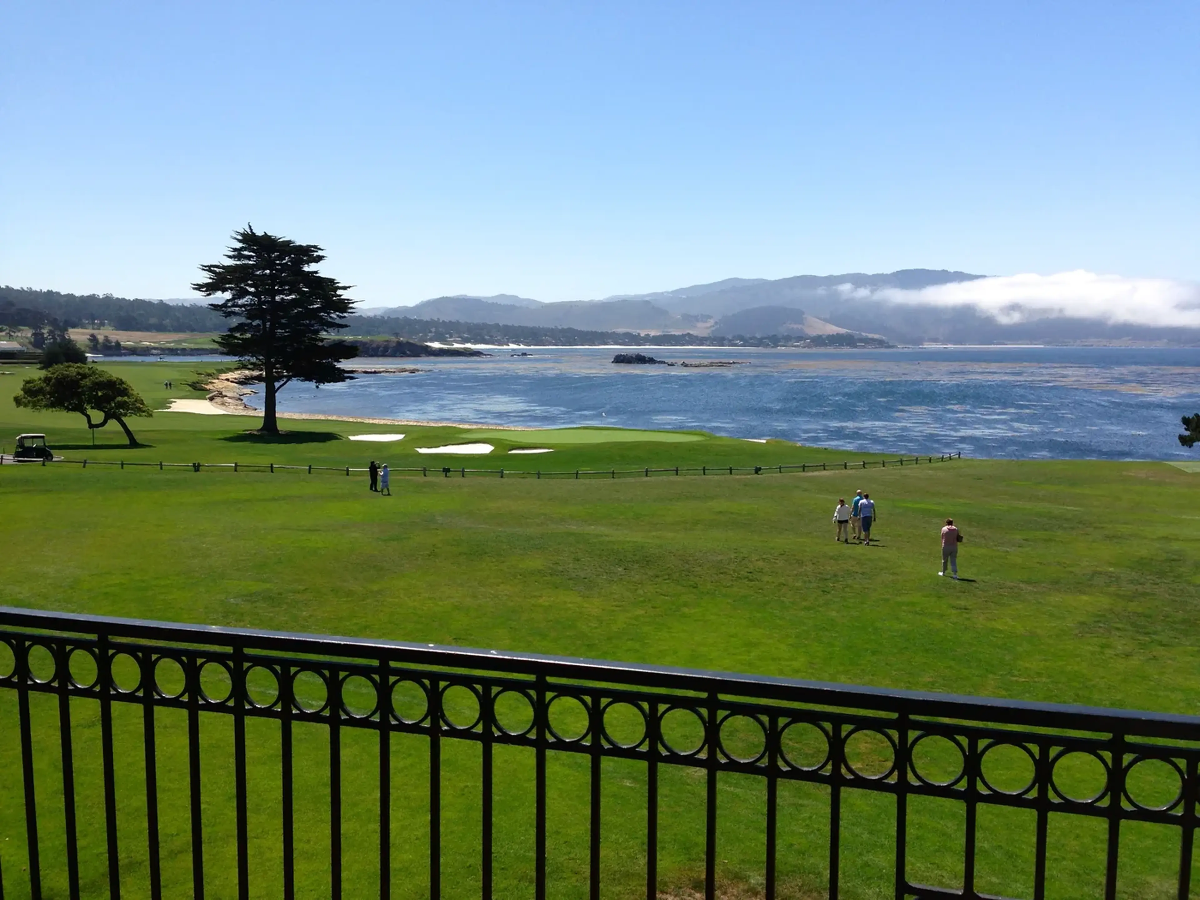 The 18th green at Pebble Beach Golf Links